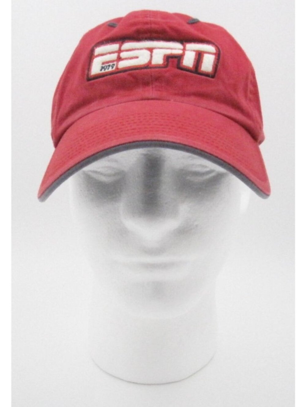 ESPN Hat 1979 Embroidered Red Adjustable Sports Fitted Sz L (F)